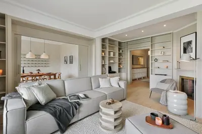 a balcony with two chairs and a table with a view at Rama - 3 bedrooms and terrace in Sant Gervasi in Barcelona