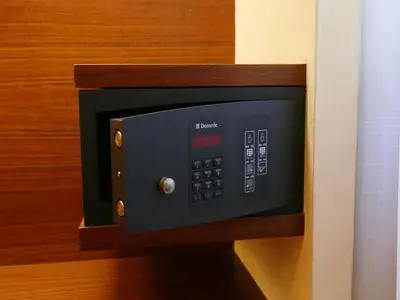a microwave oven on a wall in a room at Hotel Turin Barcelona in Barcelona