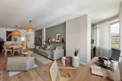 a bedroom with a large bed and a mirror at Iztapa - 4 bedrooms in Eixample Esquerra in Barcelona