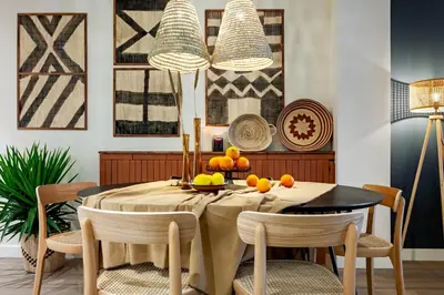 a living room with a couch and a table at Nema - 3 bedrooms balcony in Eixample Esquerra in Barcelona