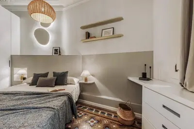 a dining room with a table and chairs at Toliman - 1 bedroom and office in Eixample Dreta in Barcelona
