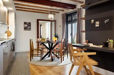 a shelf with vases and vases on it at Anfa - 2 bedrooms in El Born in Barcelona
