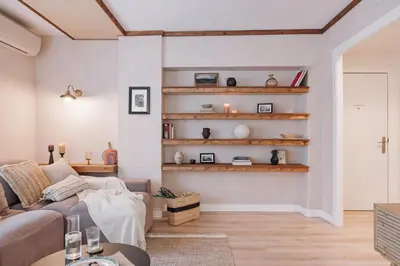a bathroom with a shower and a sink and a mirror at Nava - 3 bedrooms in Sant Gervasi in Barcelona