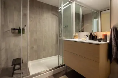 a kitchen with a counter with a bowl on it at Mitaka - 3 bedrooms and terrace in Eixample Dreta in Barcelona