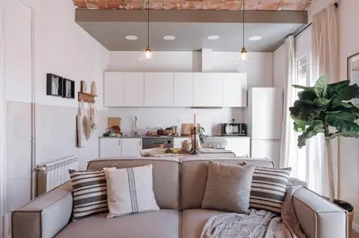 a bedroom with a bed and a desk and a deskablish at Lugros - 3 bedrooms in Gràcia in Barcelona