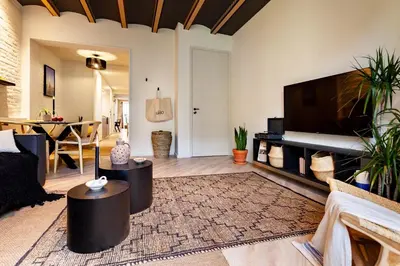 a bathroom with a sink and a mirror at Baharya - 2 bedrooms in Eixample Dreta in Barcelona
