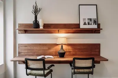 a dining room with a wooden table and chairs at Garraf - 2 bedrooms and balcony in Sant Gervasi in Barcelona