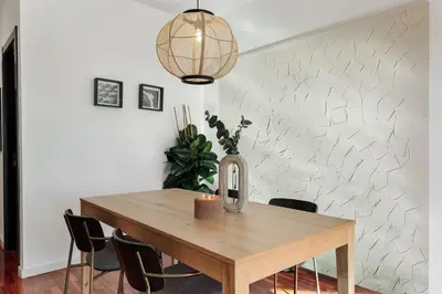 a home office with a desk and two chairs at Fluvia - 2 bedrooms and terrace in Sant Gervasi in Barcelona
