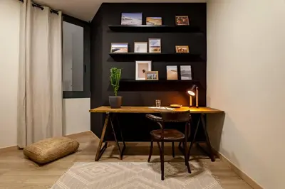 a dining room with a table with candles on it at Hegra - 2 bedrooms, balcony in Eixample Esquerra in Barcelona
