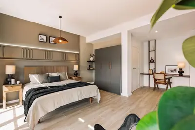a bathroom with a sink and a glass shower at Tilapa - 2 bedrooms and terrace in Sant Antoni in Barcelona