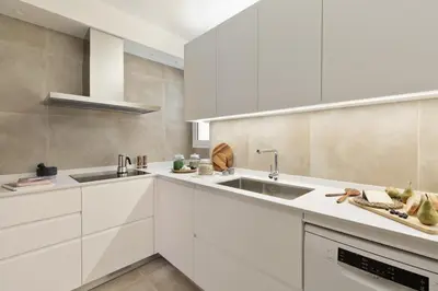 a bedroom with a bed and a large mirror at Torla - 3 bedrooms and terrace in Sant Gervasi in Barcelona