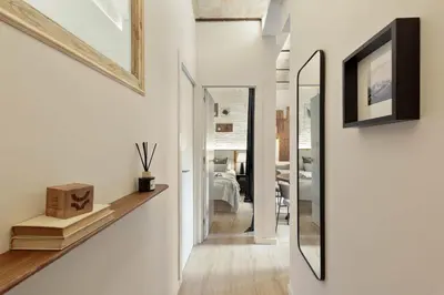 a bathroom with a shower and a toilet and a sink at Aleu - 2 bedrooms and balcony in Sagrada Família in Barcelona