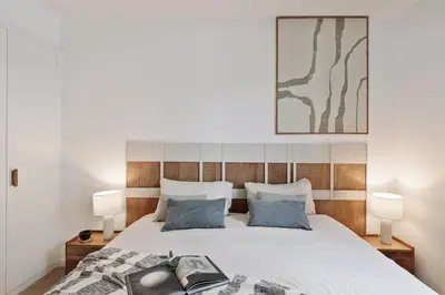a living room with a couch and a table at Velia - 2 bedrooms and terrace in Ciutat Vella in Barcelona