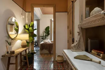 a bathroom with a sink and a mirror at Batik - 2 bedrooms and terrace in Eixample Dreta in Barcelona