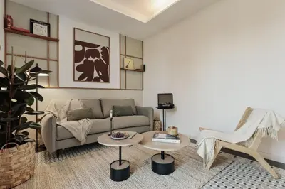 a white bathroom with a sink and a mirror at Alaju - 3 bedrooms and balcony in Les Corts in Barcelona