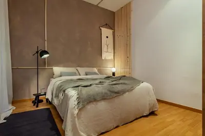 a bedroom with a bed and a book shelf at Yari - 3 bedrooms and terrace in Sant Gervasi in Barcelona