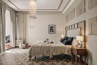 a living room with a couch and a table at Cotoca - 3 bedrooms and balcony in Eixample Dreta in Barcelona