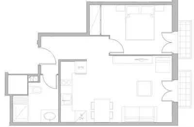 a floor plan of a house at Balcón, WiFi y aire acondicionado en Plaza Cataluña in Barcelona