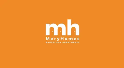 a logo for merry homes on an orange background at Urban Gracia in Barcelona