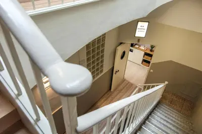an overhead view of a staircase in a building at Standbyme Ramblas in Barcelona