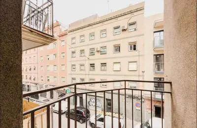 an apartment balcony with a view of buildings at Apartamento de 3 habitaciones en Barcelona F2 in Hospitalet de Llobregat