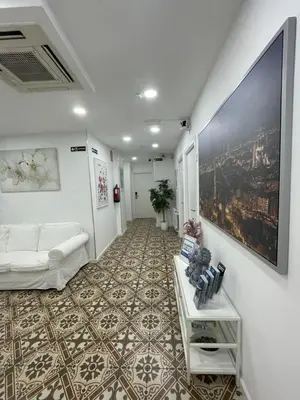 a living room with a couch and a painting on the wall at Hostal Nova Barcelona in Barcelona