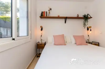 a living room with a couch and two chairs at Sunny Villa Moments near Sitges in Olivella