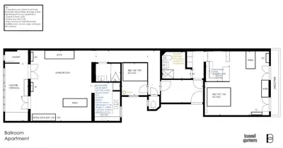 a floor plan of a house at Brummell Apartments Eixample Derecha/Ballroom in Barcelona