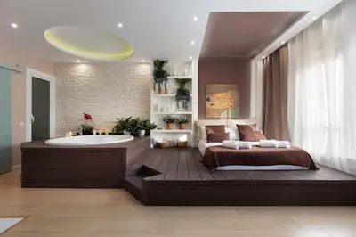a bedroom with a large bed and a bath tub at Perfect Romantic Getaway Cozy Retreat with Jacuzzi in Barcelona