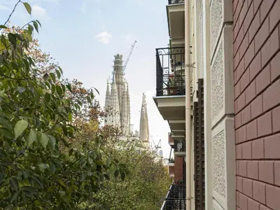 a view of the city from a street with buildings at Apartment amazing Sagrada familia view II in Barcelona