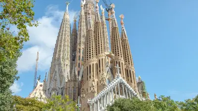 a view of the sagrada familia cathedral at Design Apartment in Barcelona in Barcelona