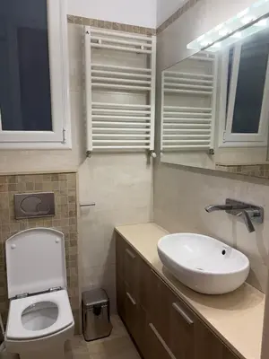 a bathroom with a white toilet and a sink at Cozy Apartment in the Center Area Sagrada Familia in Barcelona