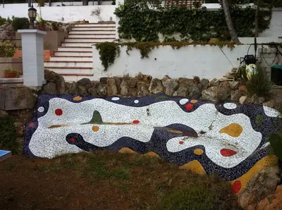 a mosaic of a polar bear on a rug at Indep suite 2 rooms in private villa views in Castelldefels