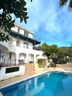 a set of stairs in front of a building at Independ room in villa with views 2 in Castelldefels