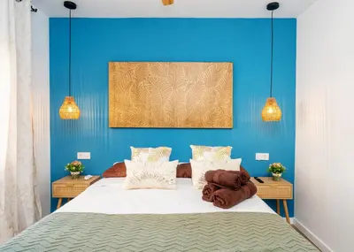 an aerial view of a beach and the ocean at Studio for 3 - 1B in Sant Adria de Besos