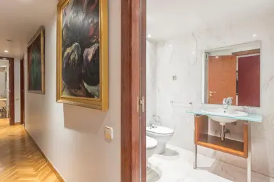 a bathroom with a sink and a toilet at My Space Barcelona Bonanova Center in Barcelona