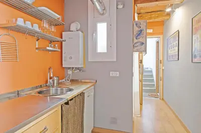 a kitchen with a sink and a counter top at Alcam Flassaders in Barcelona
