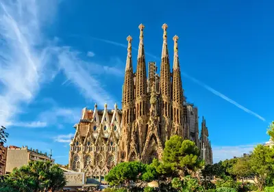 a large building with towers on top of it at Sweett - Rosemarine in Barcelona