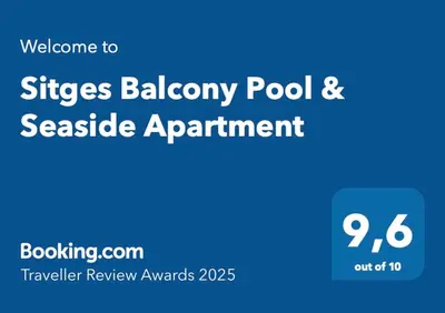 a screenshot of hallway pool and a website appointment at Sitges Balcony Pool & Seaside Apartment in Sitges