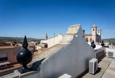 a view of a city from the roof of a building at Apartament Major 33 in Arbós