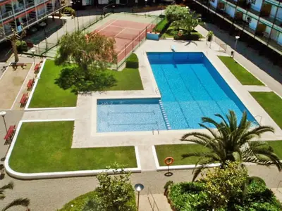 an overhead view of a swimming pool in a building at Apartment Mariola by Interhome in Sant Andreu de Llavaneres