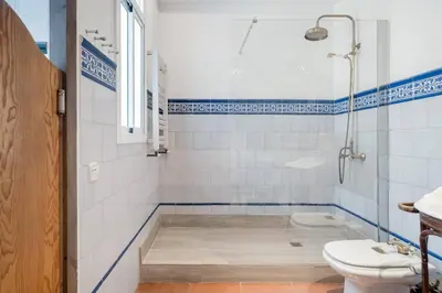 a bathroom with a shower and a toilet at Lovely loft near Barcelona center in Barcelona