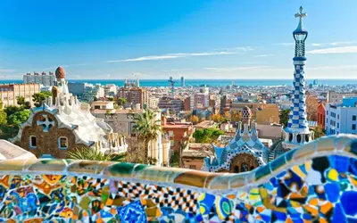 a view of a city with a street light at David's House in Barcelona