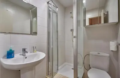 a bathroom with a sink and a toilet and a shower at Barcelona Sants Station Apartments in Barcelona