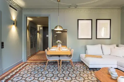 a living room with a couch and a table at Unique Rentals - Luxurious Oasis in Barcelona