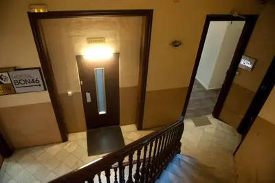 an overhead view of a door in a building at Hostal Bcn 46 in Barcelona