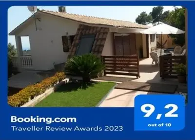 a picture of the front of a house at Casa Mar y Piscina (solo familias) in Sant Cebrià de Vallalta