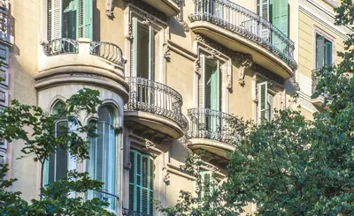 a building with balconies on the side of it at Mosaic by Ona in Barcelona