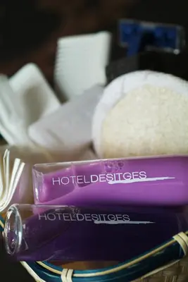 a toothbrush sitting next to a piece of bread at Hotel Desitges in Sant Pere de Ribes