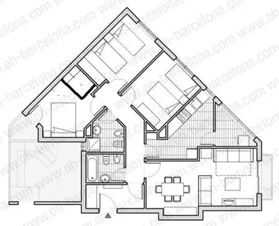 a drawing of a house plan at Good-Apartments Barcelona in Barcelona